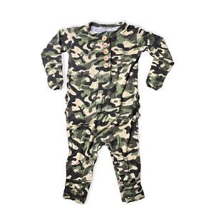 Posh Peanut 6-9Mo, Camouflage Ruffle Butt Romper Onesie